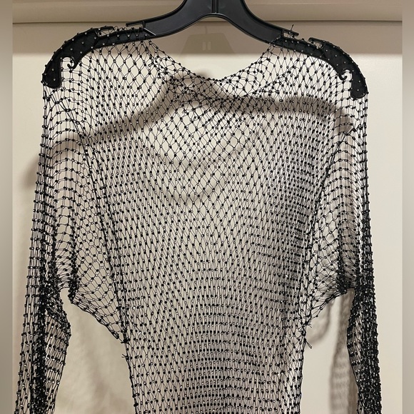 Hanica Rhinestone Mesh Overlay Dress - perfect for bachelorette party or concert - Picture 6 of 6